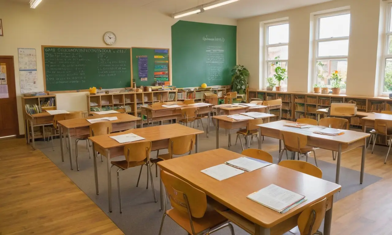 Salle de classe lumineuse et accueillante