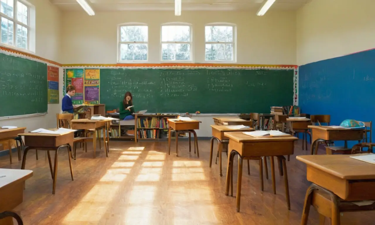 Salle de classe lumineuse et animée