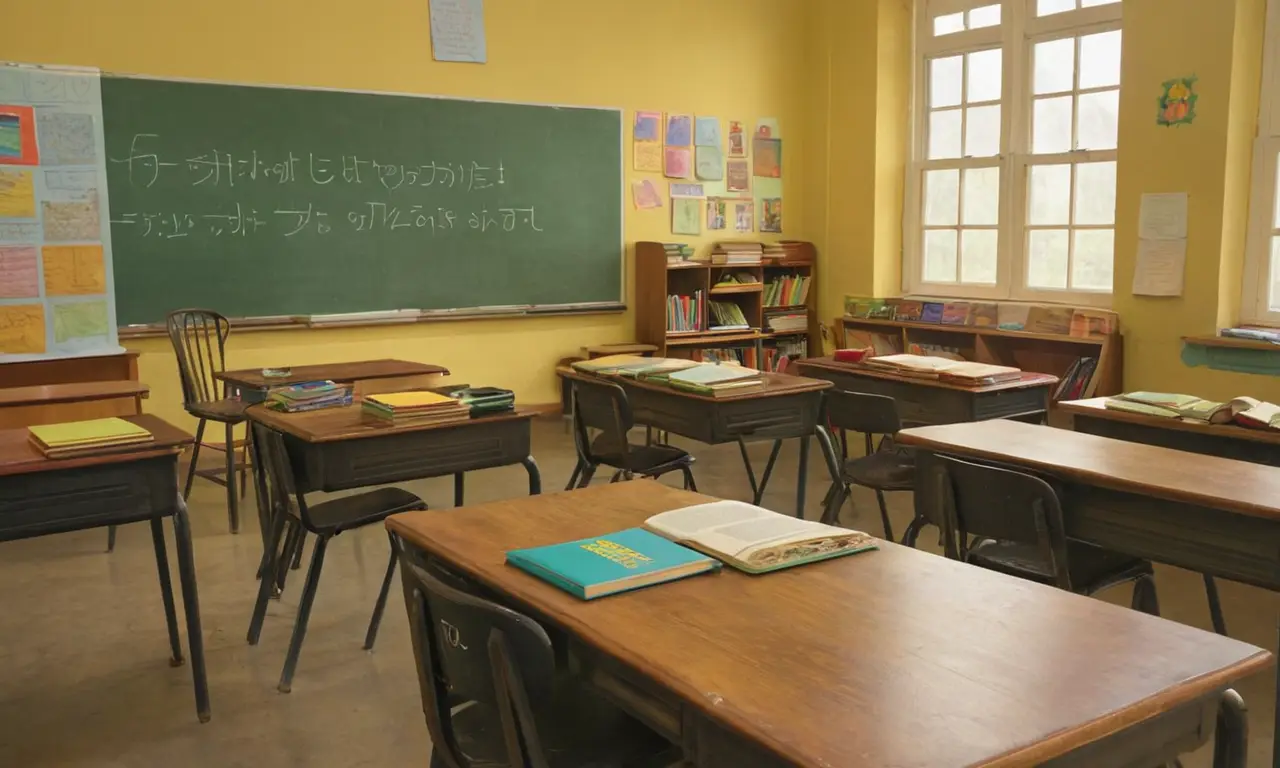 Salle de classe animée, lumière et engagement