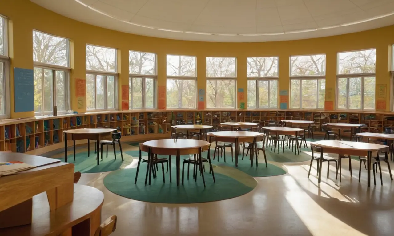 Salle de classe lumineuse, élèves engagés