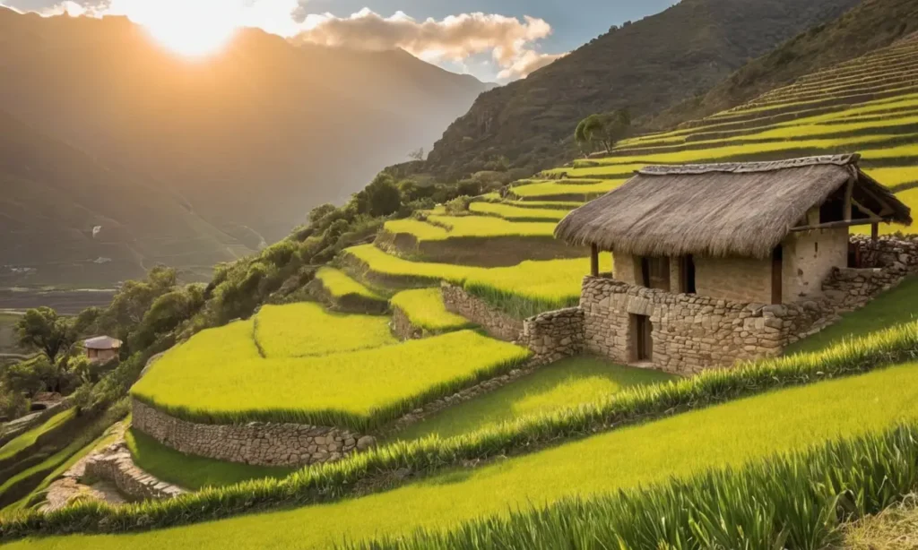 Paysage andin vibrant avec agriculture traditionnelle