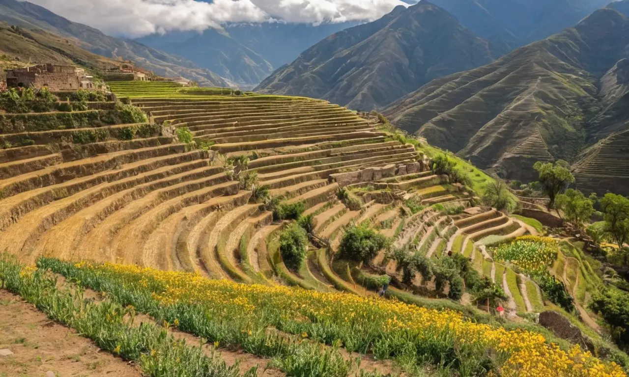 Paysage andin vibrant avec agriculture traditionnelle