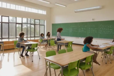 Salle de classe lumineuse et engageante