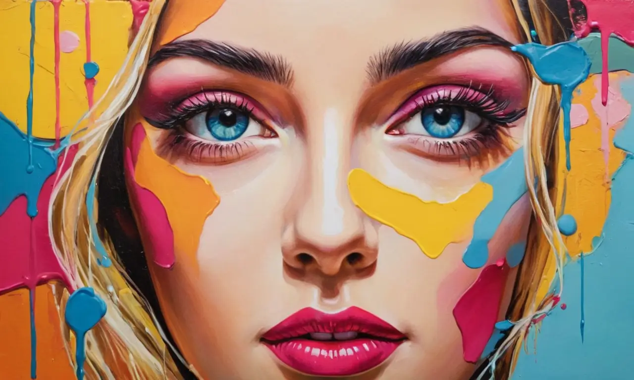 Couleurs vives et formes dynamiques sur toile