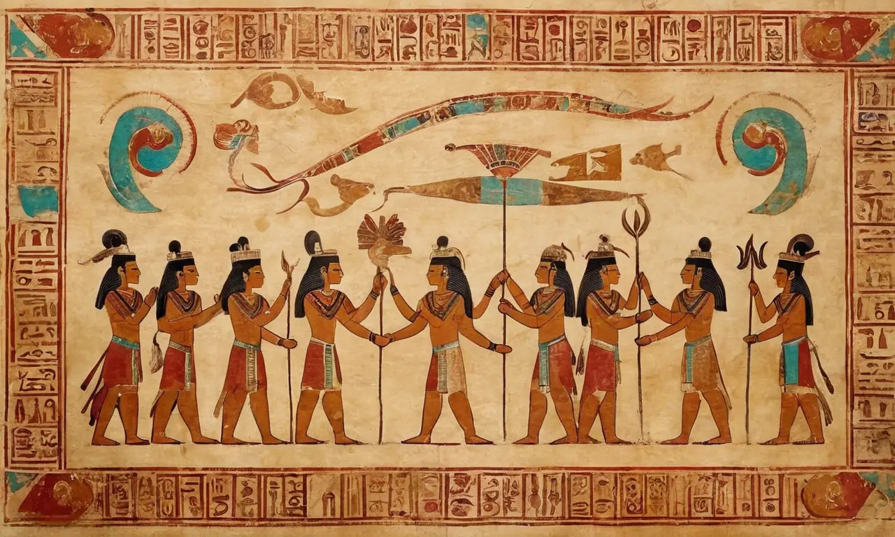 Parchment ancien illustrant la culture maya