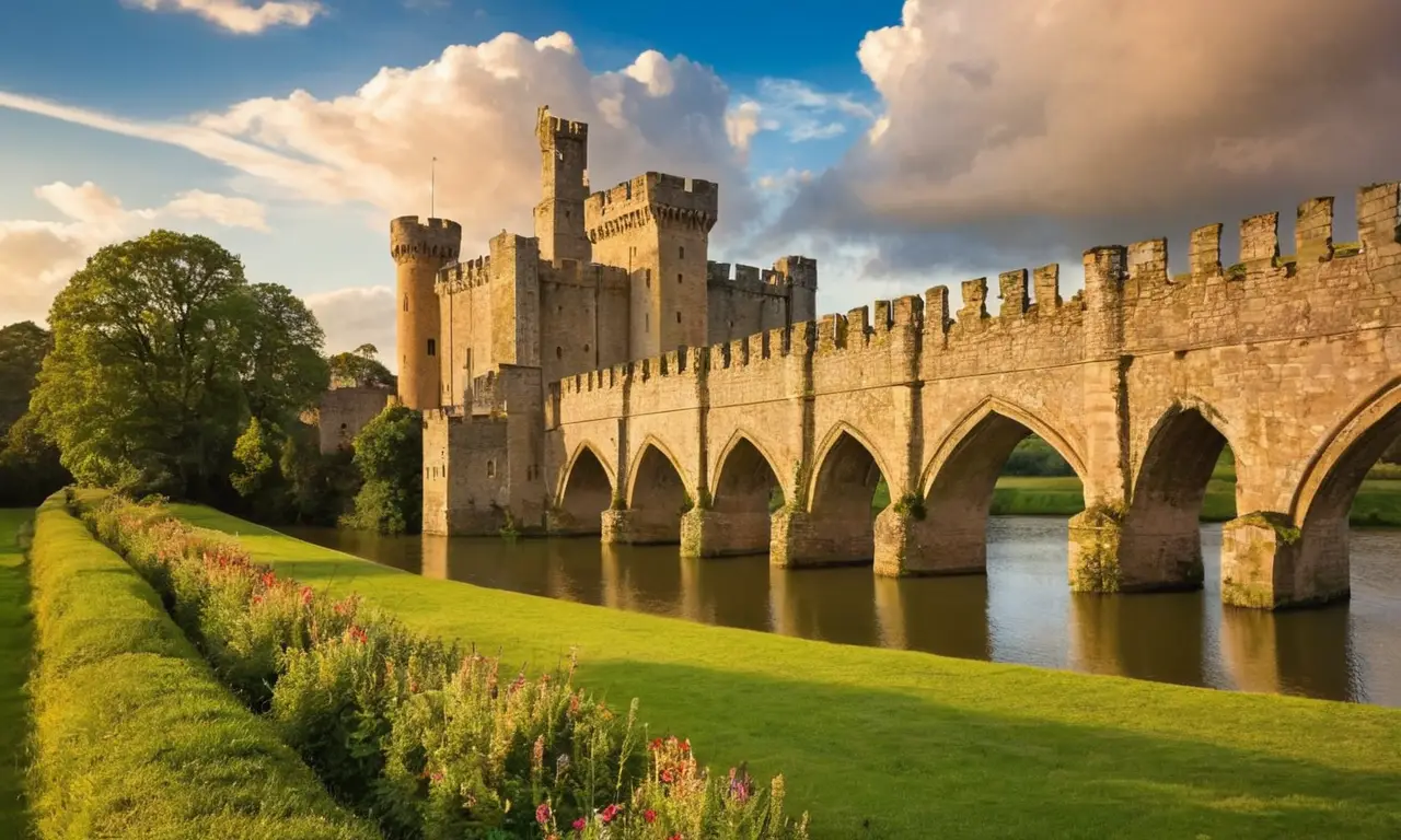 Château médiéval majestueux, riche en histoire