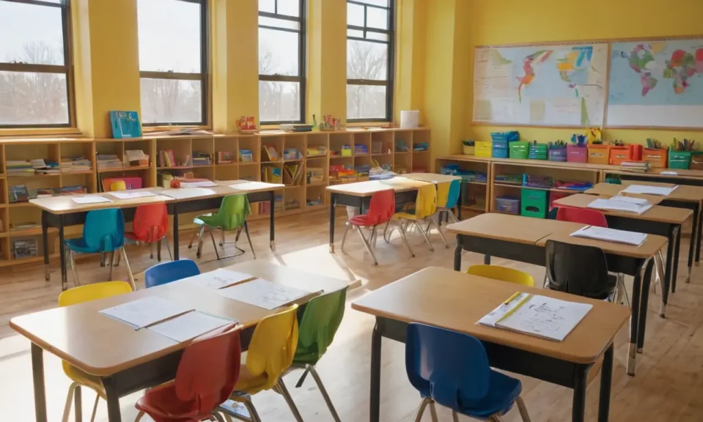 Salle de classe ensoleillée