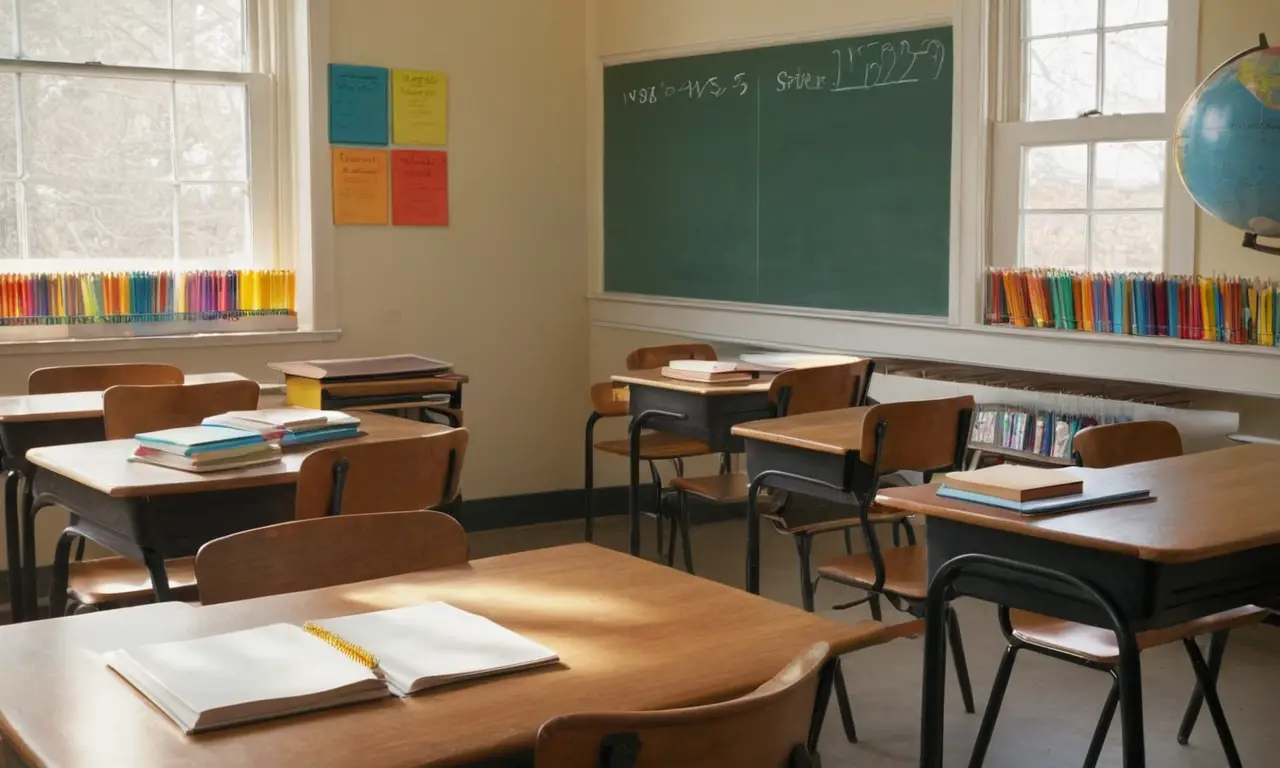 Une salle de classe ensoleillée et colorée
