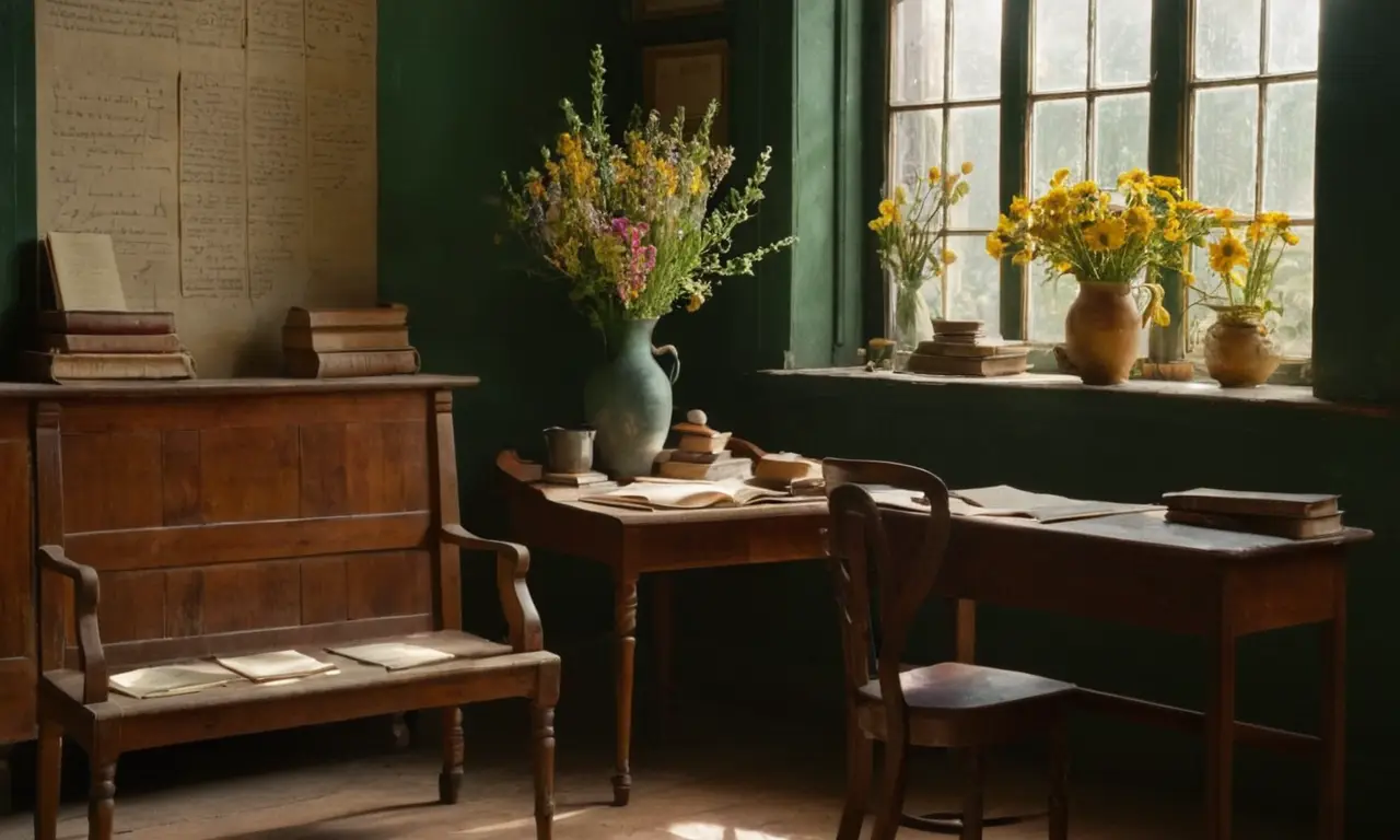Salle de classe vintage baignée de lumière