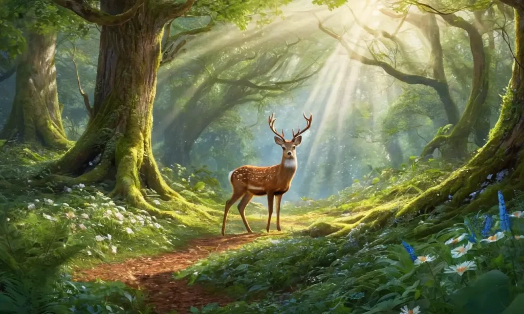 Écosystème vibrant et harmonieux avec animaux