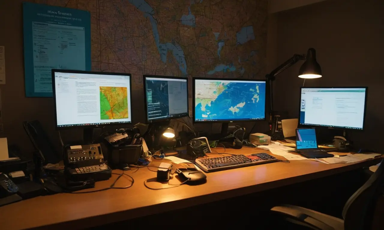 Une pièce sombre montrant la cybersécurité complexe