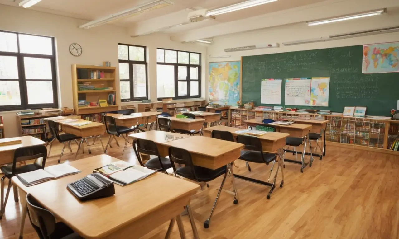 Salle de classe lumineuse et dynamique