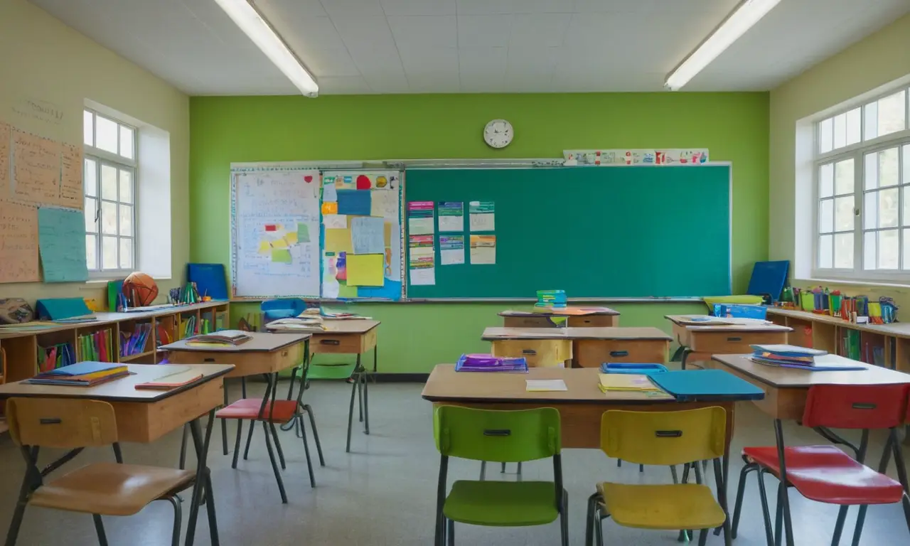 Salle de classe lumineuse et dynamique