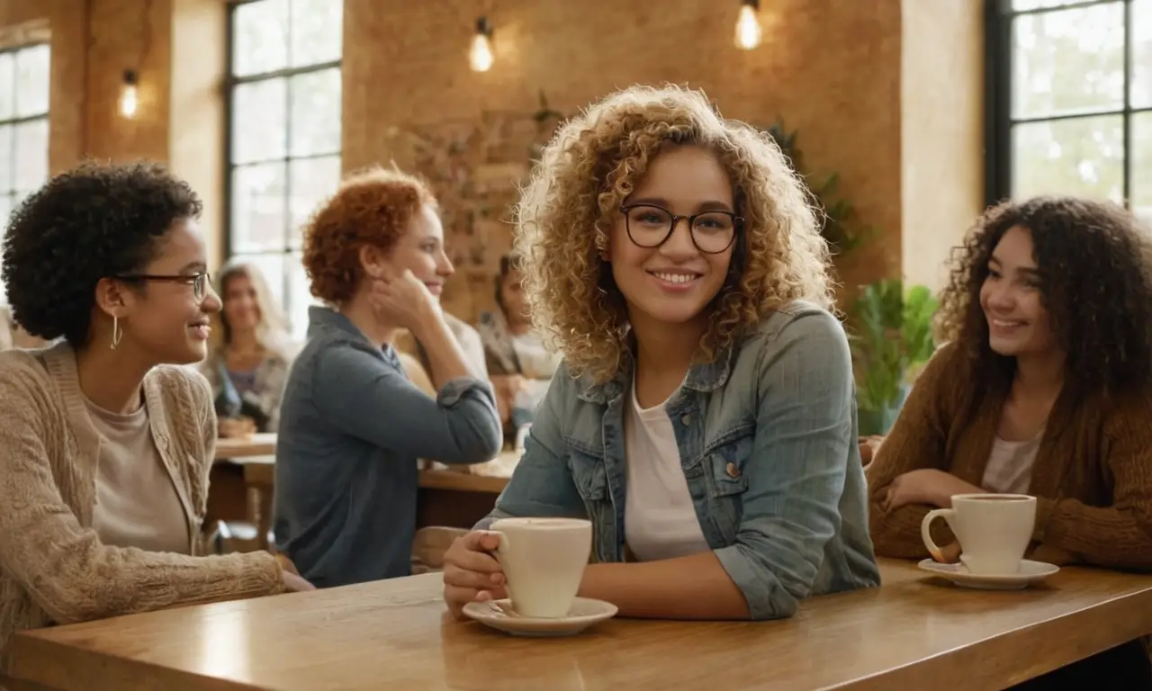 Un café chaleureux animé par des conversations