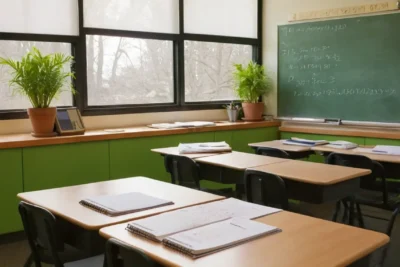 Salle de classe lumineuse et immersive