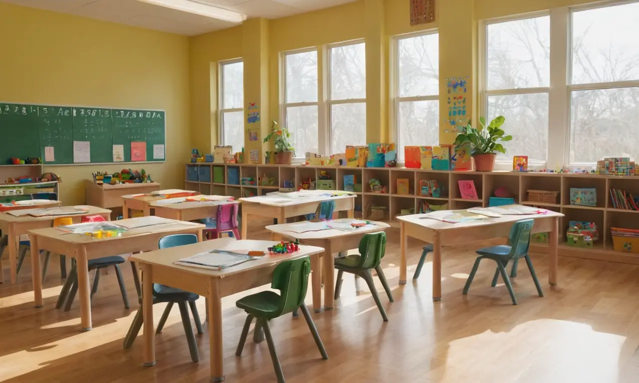 Salle de classe dynamique et lumineuse