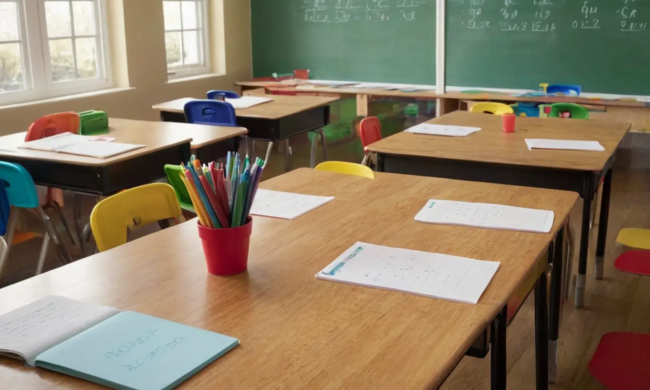 Salle de classe lumineuse et colorée