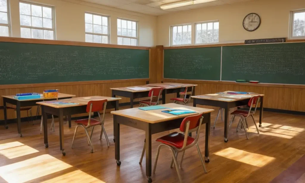 Salle de classe ensoleillée pleine dapprentissage