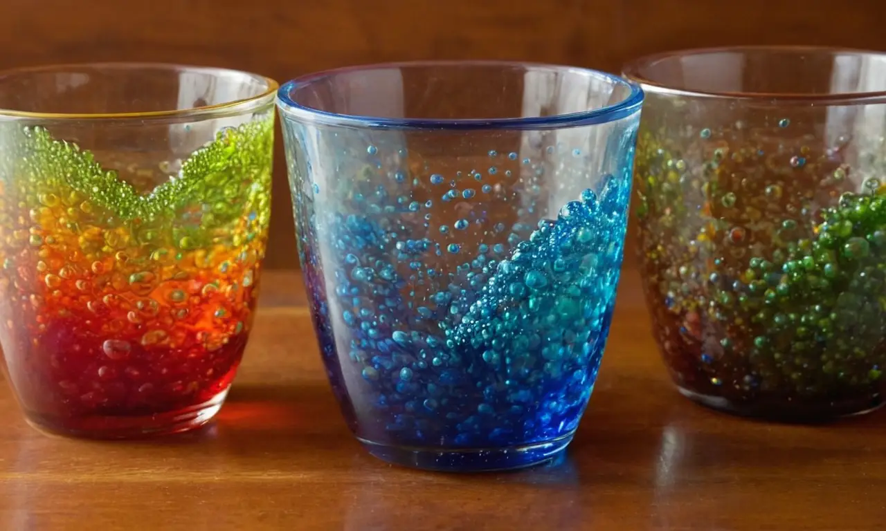 Liquides colorés dans des béchers transparents