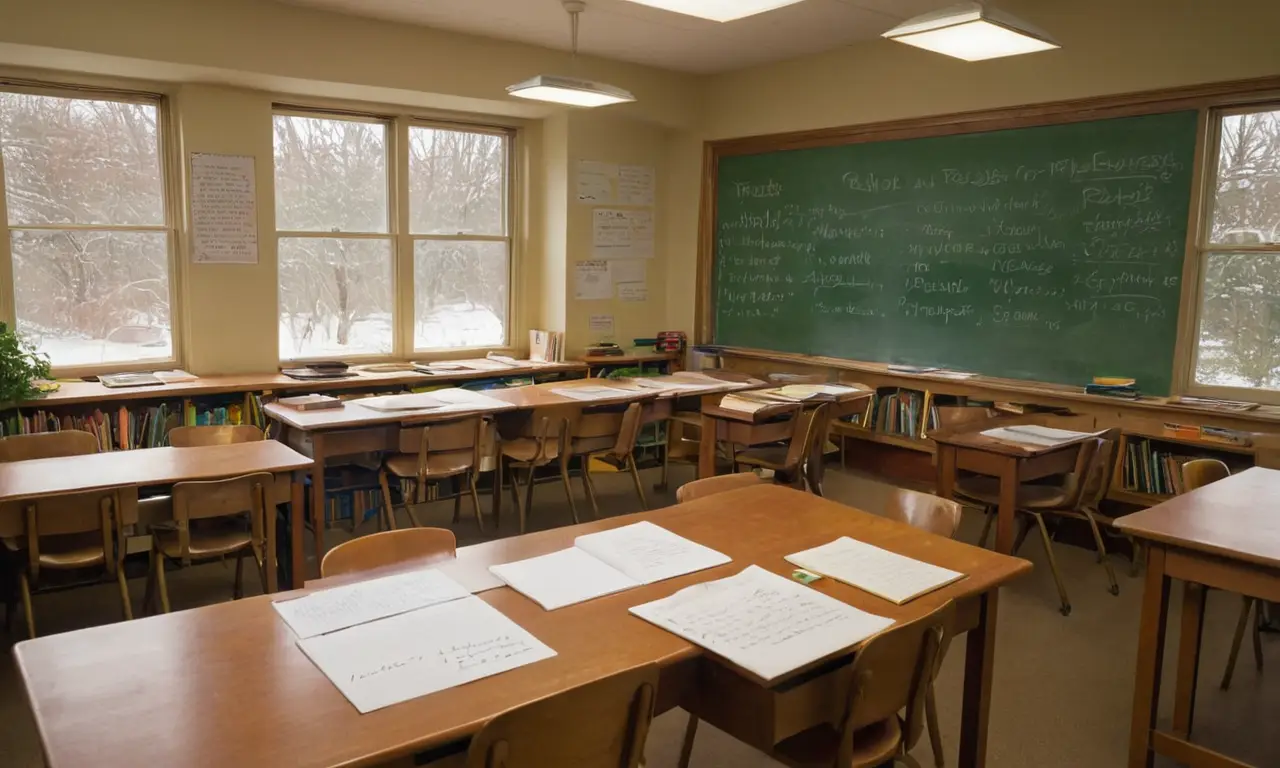 Classe illuminée où les étudiants discutent