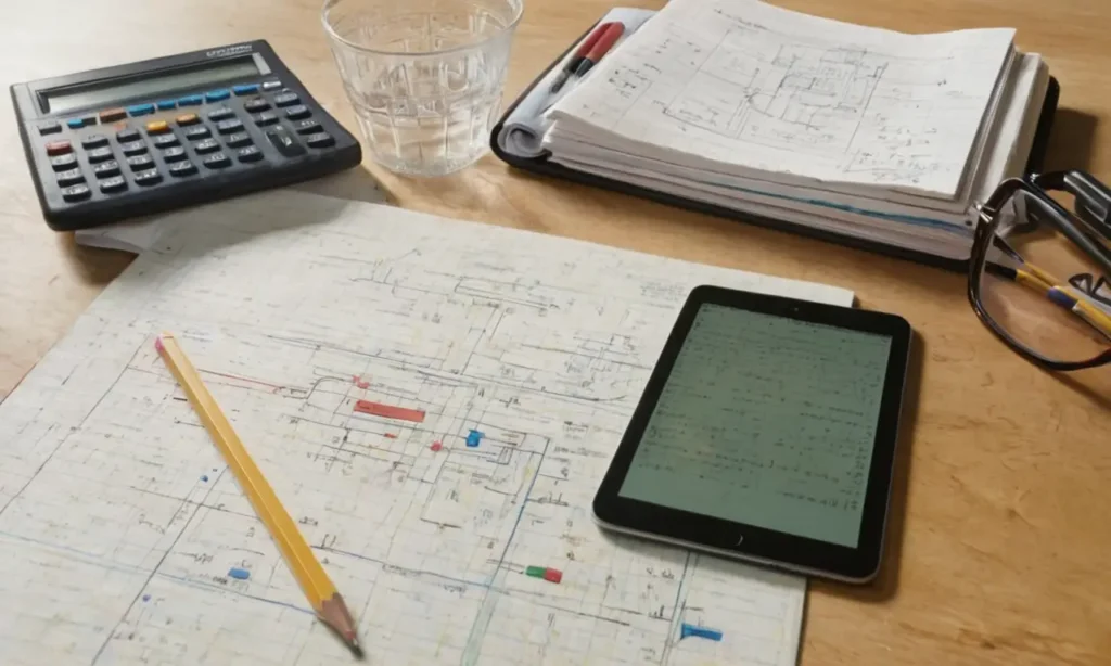Bureau ordonné avec outils détude variés