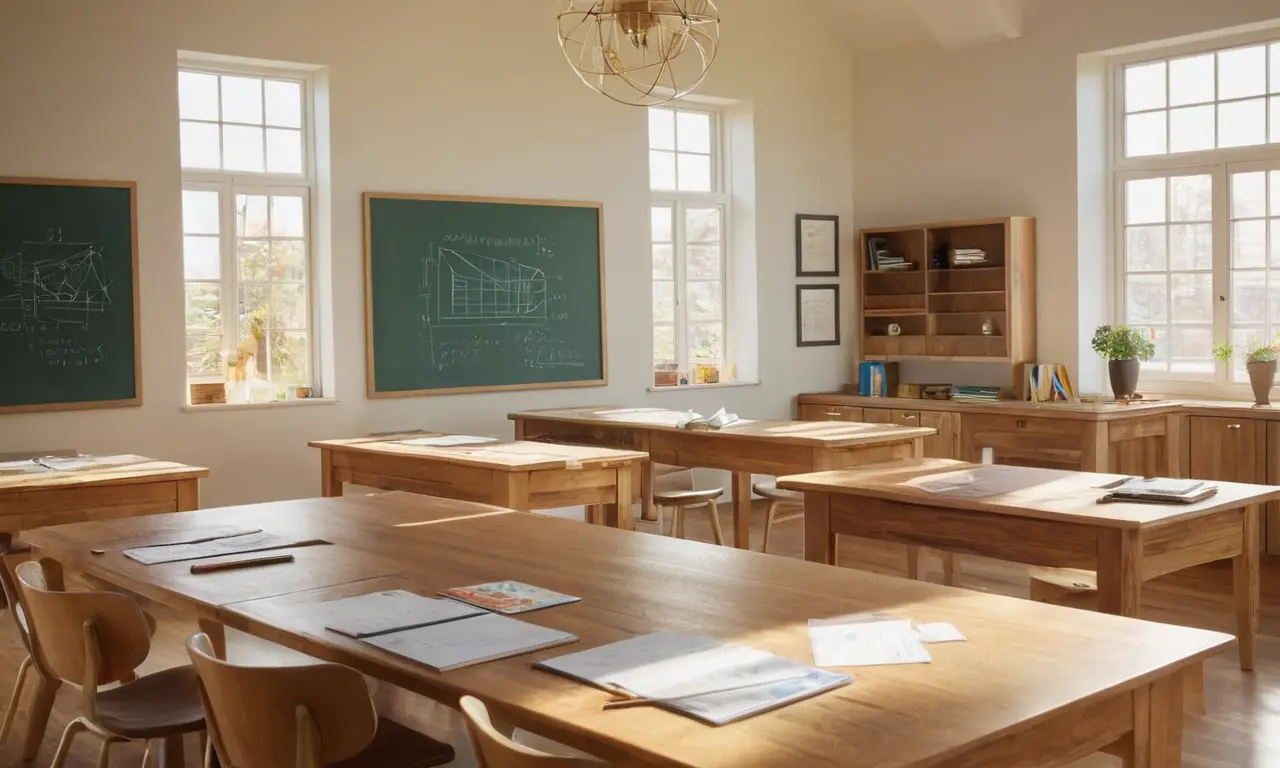 Salle de classe spacieuse et lumineuse
