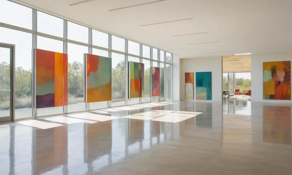 Galerie spacieuse dart abstrait et lumineux