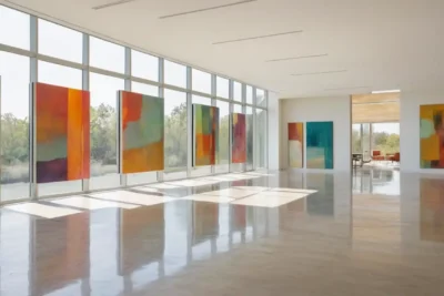 Galerie spacieuse dart abstrait et lumineux
