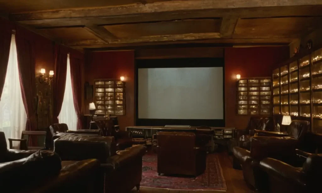 Chambre nostalgique avec projection de films classiques