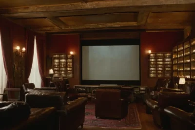 Chambre nostalgique avec projection de films classiques