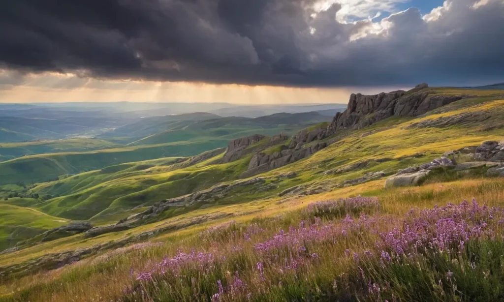 Paysage dramatique évoquant l’émotion et la liberté