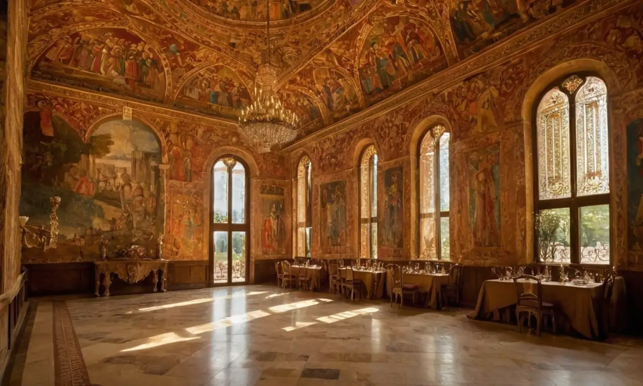 Salle Renaissance riche en détails et grandeur
