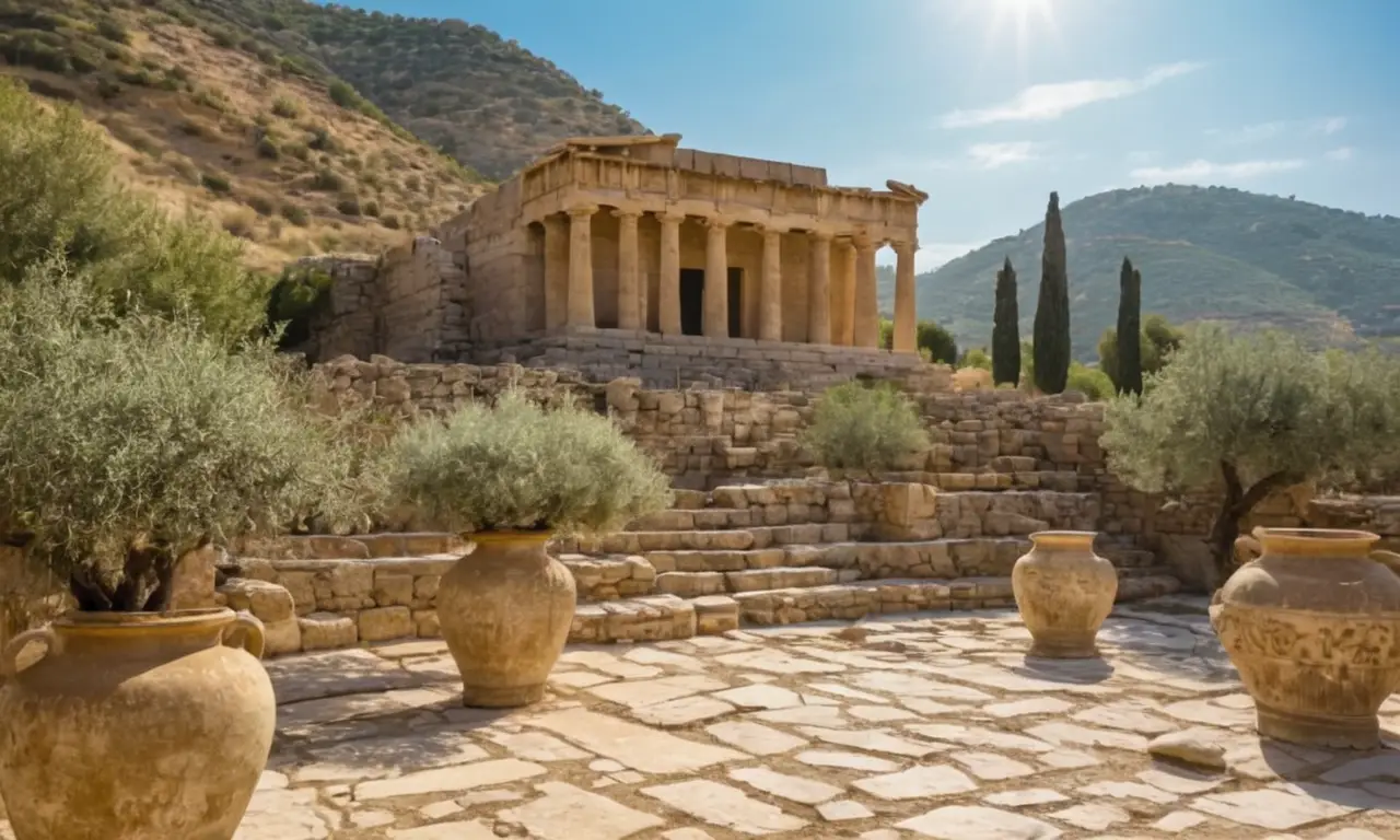 Paysage grec ancien vibrant et harmonieux