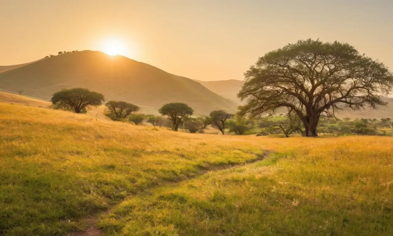 Paysage vibrant et serein avec histoire