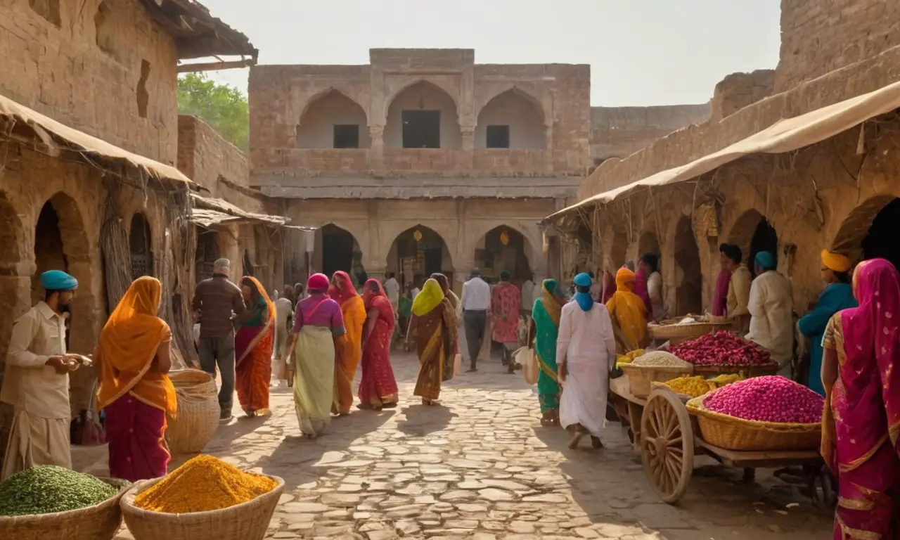 Un marché indien vibrant et animé