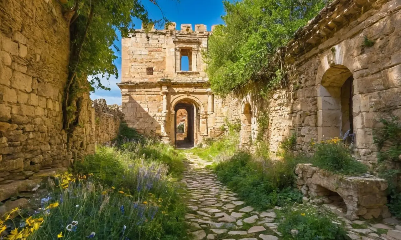 Ruines anciennes vibrantes dhistoire et de tranquillité