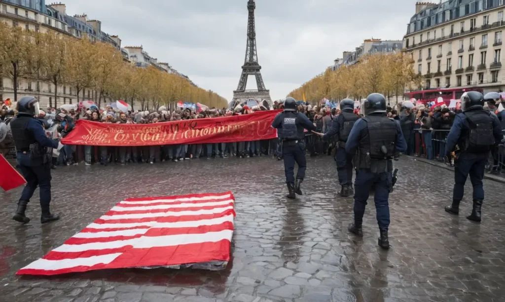 Une scène de manifestation animée à Paris