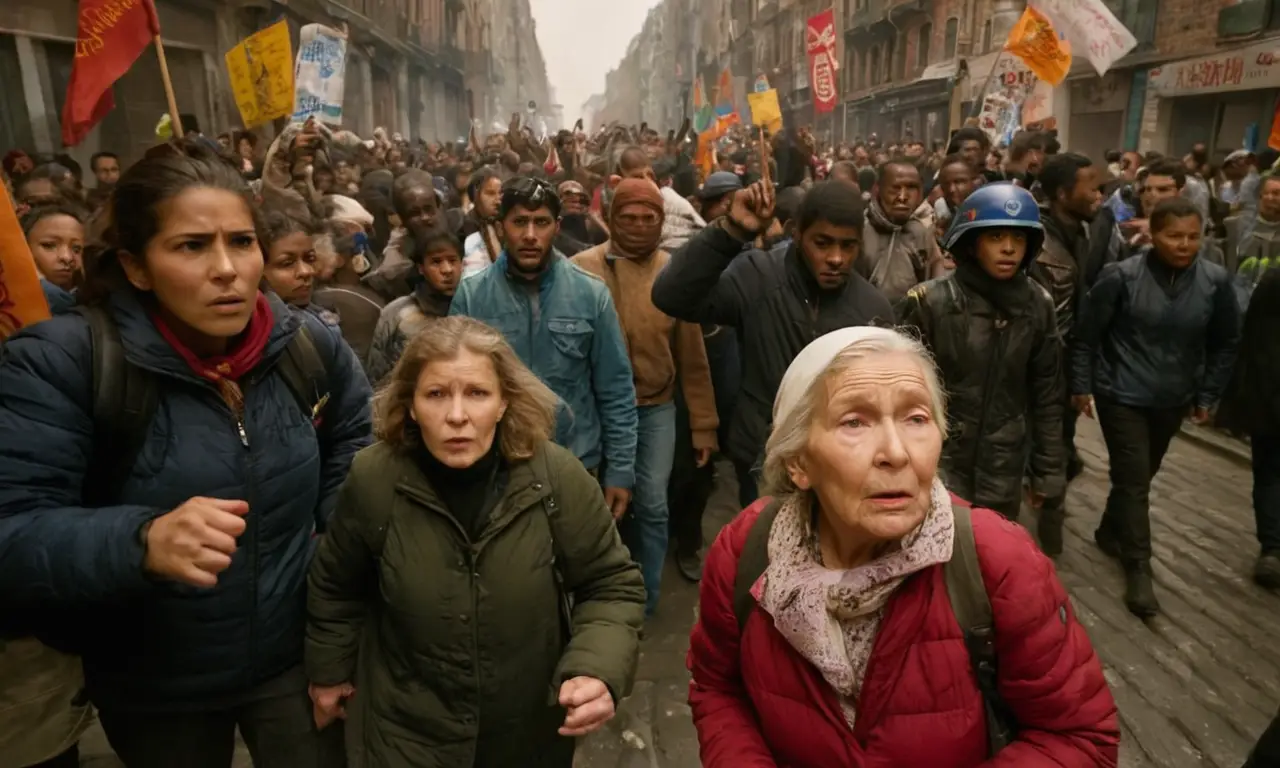 Manifestation urgente et émotive dans la rue