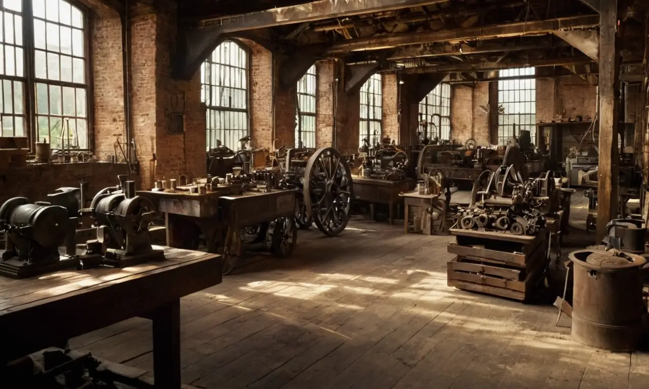 Intérieur dusine 19ème siècle, énergie industrielle