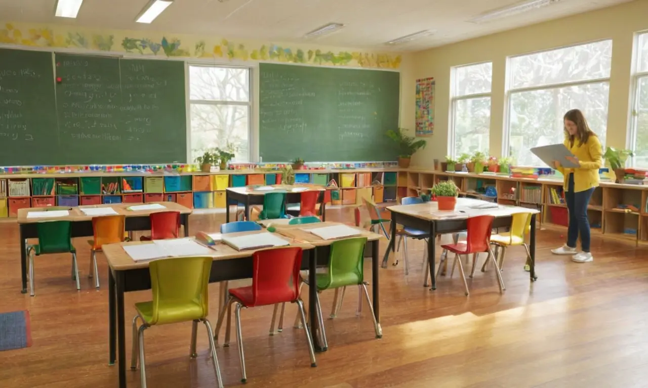 Salle de classe lumineuse et accueillante