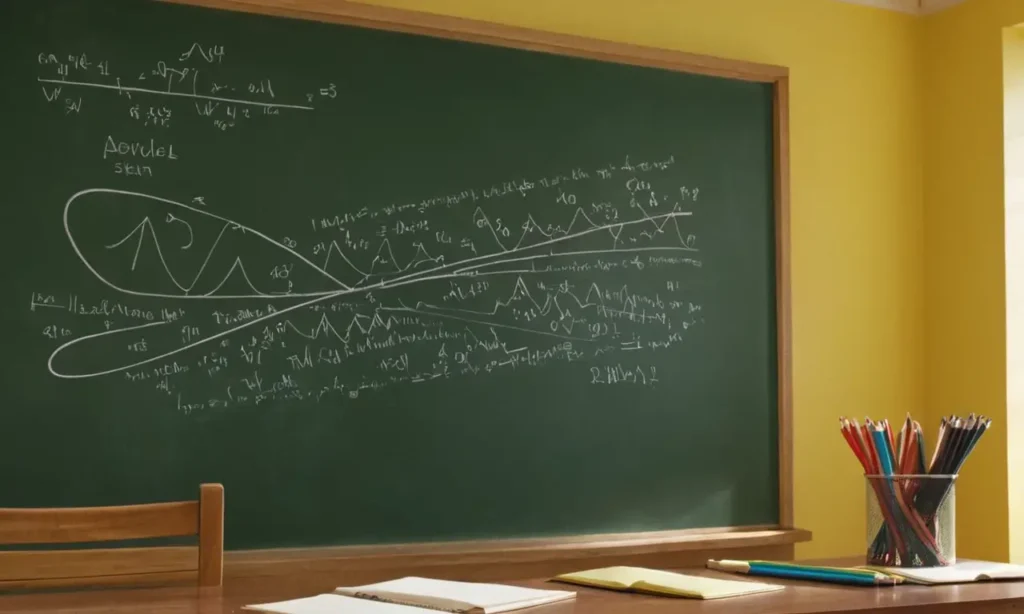 Tableau avec fonctions trigonométriques et ambiance scolaire