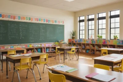 Salle de classe lumineuse et engageante