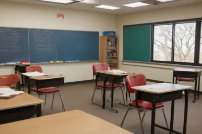 Salle de classe animée avec étudiants concentrés
