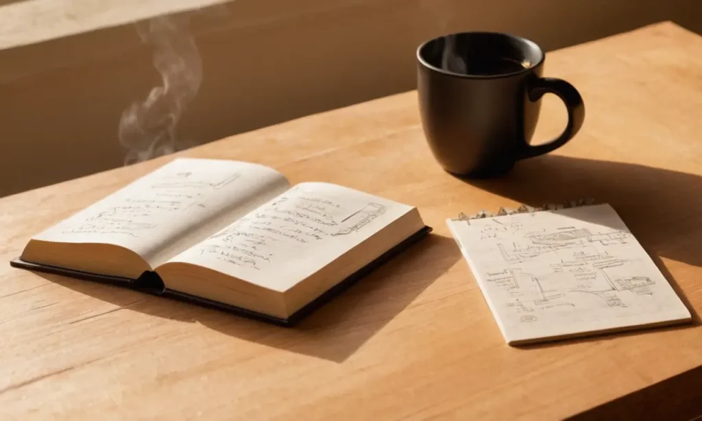 Un livre ouvert sur un bureau en bois
