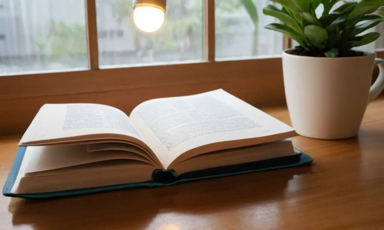 Une table en bois, studieuse et chaleureuse