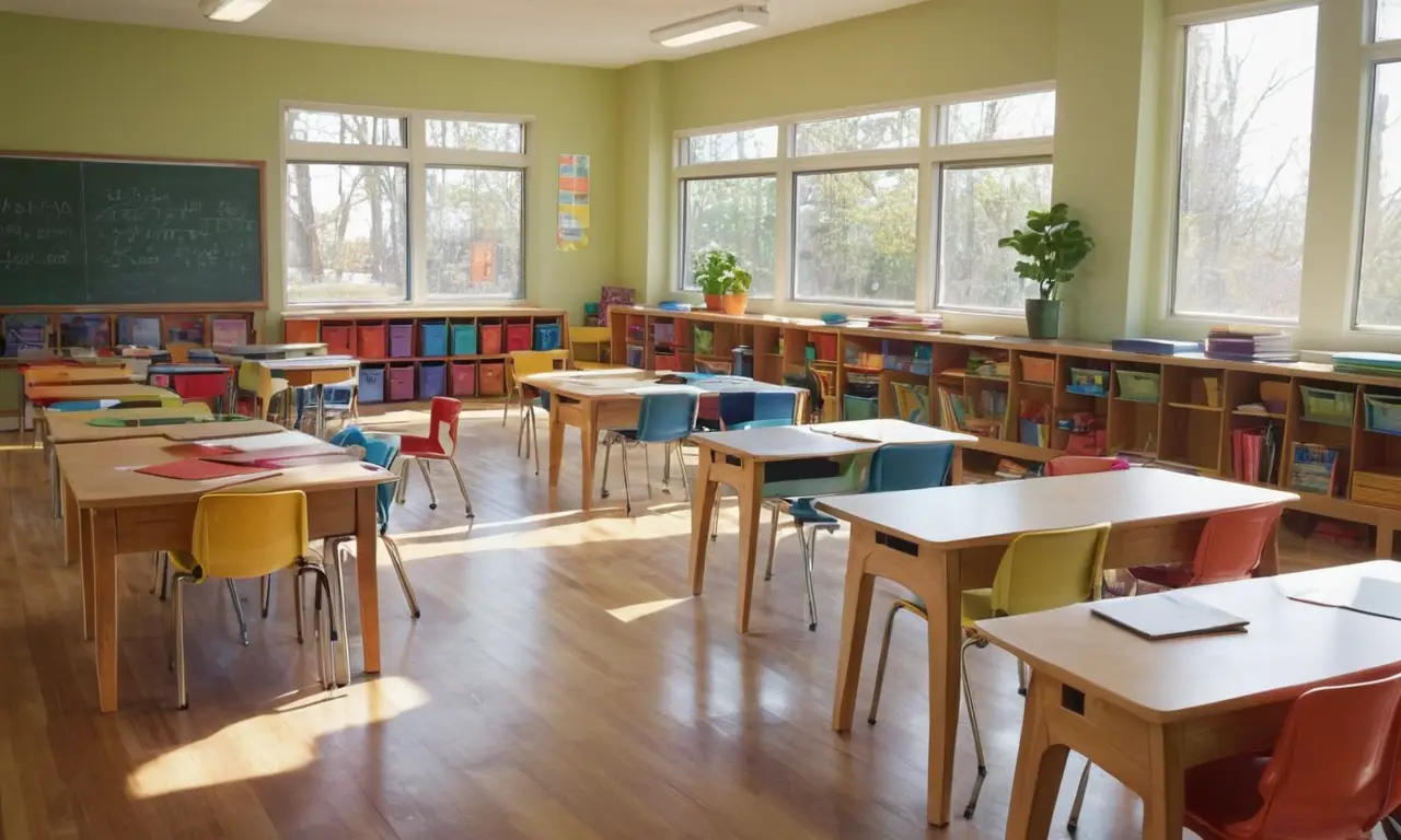 Une salle de cours lumineuse et ordonnée