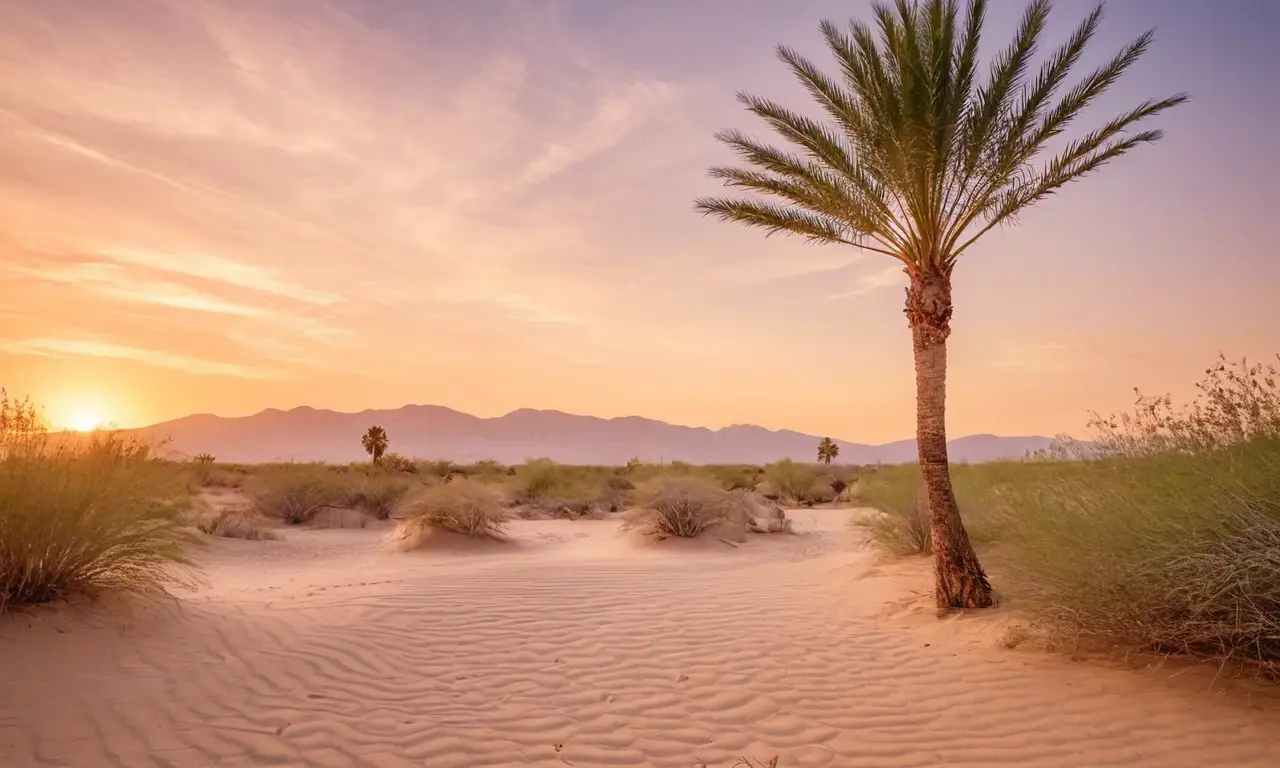 Un paysage désertique paisible au lever du soleil