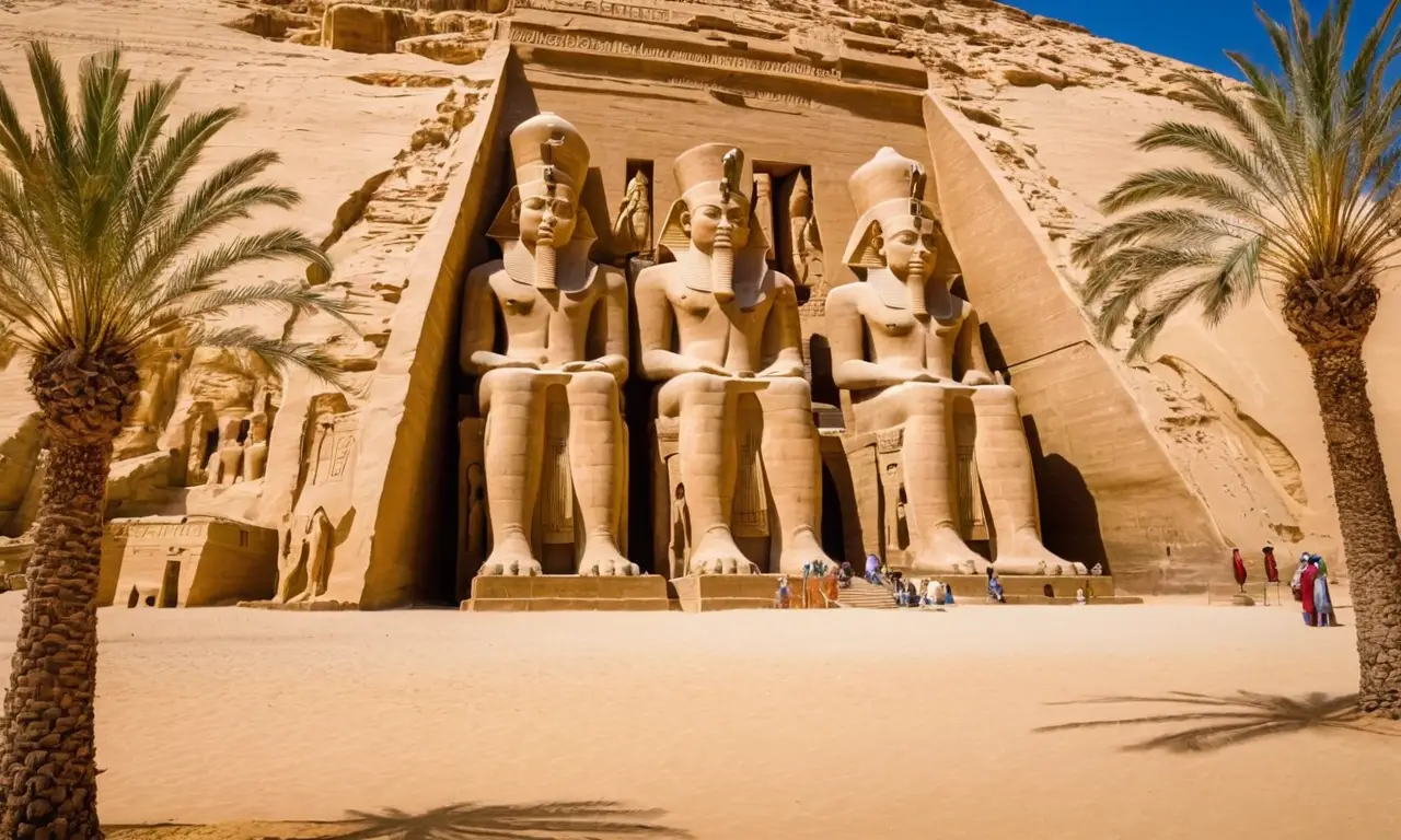 Pyramides dorées et vie égyptienne animée
