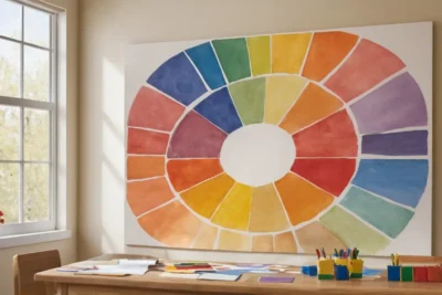 Roues de couleurs vibrantes dans une classe