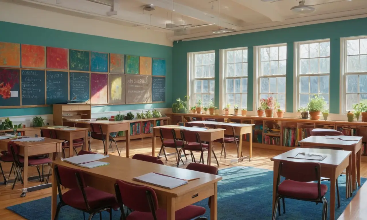 Une salle de classe chaleureuse et lumineuse